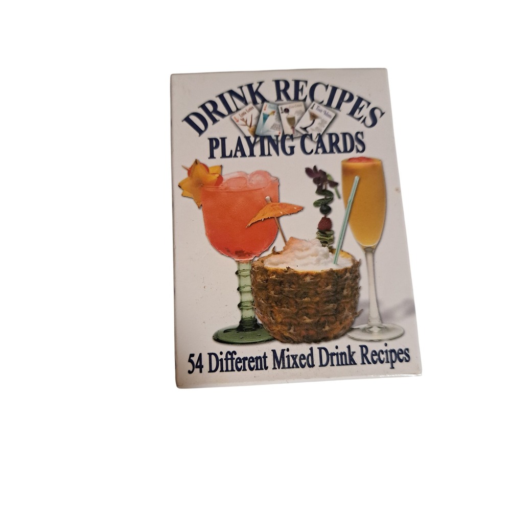 Drink Recipes Playing Cards 54 Different Mixed Drinks Cocktails Blue Water 2004